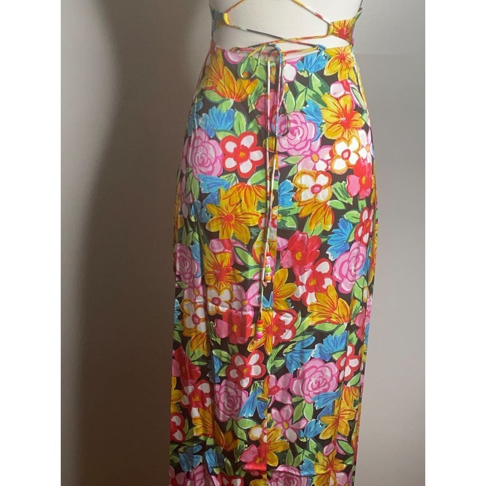 For Love & Lemons Floral Maxi Dress in Yellow, Pink, Blue, Green, Black - Picture 9 of 11